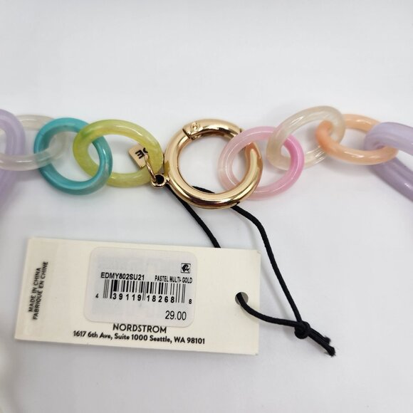 Open Edit Nordstrom Chunky Colorful Pastel Spring Link Necklace - Picture 6 of 6